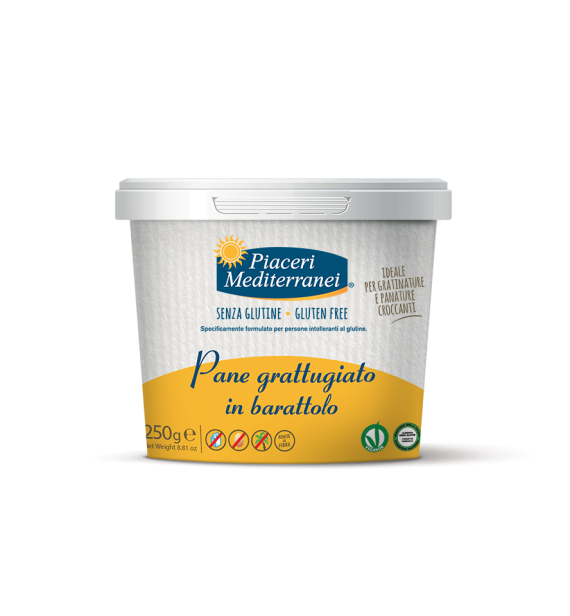 PANE GRATTUGIATO IN BARATTOLO 250G - PIACERI MEDITERRANEI