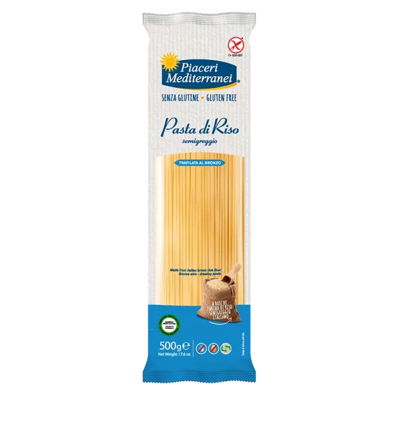 SPAGHETTI DI RISO SEMIGREGGIO 500G - PIACERI MEDITERRANEI